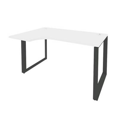 Onix O.MO-SA-2L (Белый Бриллиант/Антрацит) Стол эргономичный левый на О-образном м/к