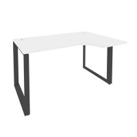 Onix O.MO-SA-2R (Белый Бриллиант/Антрацит) Стол эргономичный правый на О-образном м/к