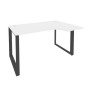 Onix O.MO-SA-2R (Белый Бриллиант/Антрацит) Стол эргономичный правый на О-образном м/к