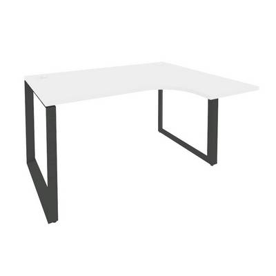 Onix O.MO-SA-3R (Белый Бриллиант/Антрацит) Стол эргономичный правый на О-образном м/к