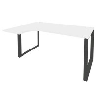 Onix O.MO-SA-4L (Белый Бриллиант/Антрацит) Стол эргономичный левый на О-образном м/к