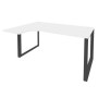 Onix O.MO-SA-4L (Белый Бриллиант/Антрацит) Стол эргономичный левый на О-образном м/к