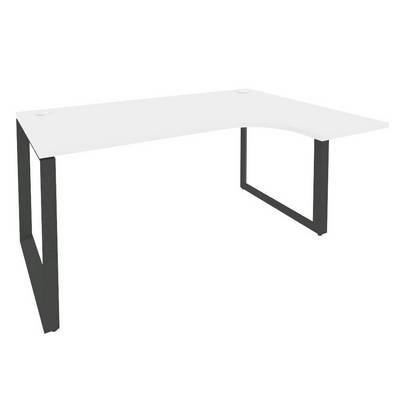 Onix O.MO-SA-4R (Белый Бриллиант/Антрацит) Стол эргономичный правый на О-образном м/к