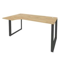 Onix O.MO-SA-1L (Тиквуд Светлый/Антрацит) Стол эргономичный левый на О-образном м/к