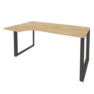 Onix O.MO-SA-1L (Тиквуд Светлый/Антрацит) Стол эргономичный левый на О-образном м/к