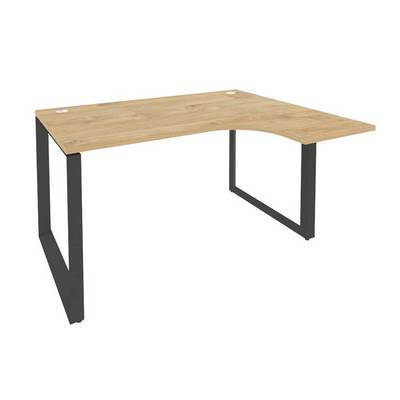 Onix O.MO-SA-3R (Тиквуд Светлый/Антрацит) Стол эргономичный правый на О-образном м/к