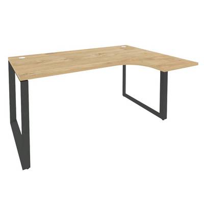 Onix O.MO-SA-4R (Тиквуд Светлый/Антрацит) Стол эргономичный правый на О-образном м/к