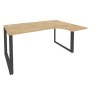 Onix O.MO-SA-4R (Тиквуд Светлый/Антрацит) Стол эргономичный правый на О-образном м/к