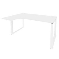 Onix O.MO-SA-4L (Белый Бриллиант/Белый) Стол эргономичный левый на О-образном м/к