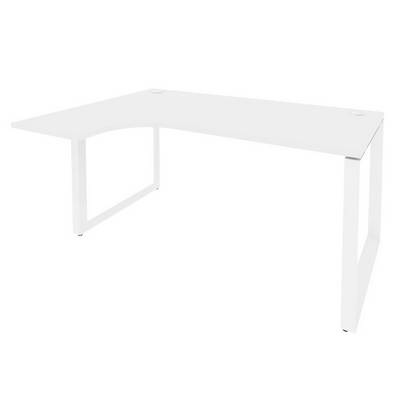 Onix O.MO-SA-4L (Белый Бриллиант/Белый) Стол эргономичный левый на О-образном м/к