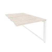Onix O.MO-D.SPR-1.8 (Денвер Светлый/Белый) Стол-приставка двойной на О-образном м/к к опорым элем.