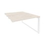 Onix O.MO-D.SPR-2.7 (Денвер Светлый/Белый) Стол-приставка двойной на О-образном м/к к опорым элем.