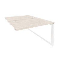 Onix O.MO-D.SPR-2.8 (Денвер Светлый/Белый) Стол-приставка двойной на О-образном м/к к опорым элем.