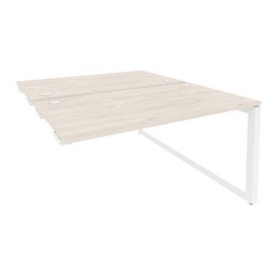 Onix O.MO-D.SPR-3.8 (Денвер Светлый/Белый) Стол-приставка двойной на О-образном м/к к опорым элем.