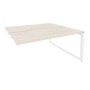 Onix O.MO-D.SPR-4.7 (Денвер Светлый/Белый) Стол-приставка двойной на О-образном м/к к опорым элем.