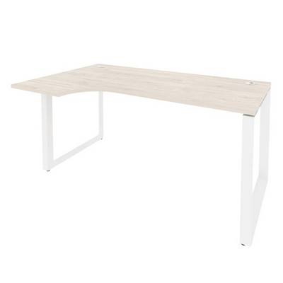 Onix O.MO-SA-1L (Денвер Светлый/Белый) Стол эргономичный левый на О-образном м/к