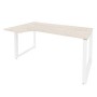 Onix O.MO-SA-1L (Денвер Светлый/Белый) Стол эргономичный левый на О-образном м/к