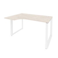 Onix O.MO-SA-2L (Денвер Светлый/Белый) Стол эргономичный левый на О-образном м/к