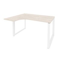 Onix O.MO-SA-3L (Денвер Светлый/Белый) Стол эргономичный левый на О-образном м/к