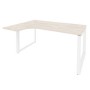 Onix O.MO-SA-4L (Денвер Светлый/Белый) Стол эргономичный левый на О-образном м/к