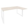 Onix O.MO-SA-4R (Денвер Светлый/Белый) Стол эргономичный правый на О-образном м/к