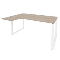 Onix O.MO-SA-4L (Дуб Аттик/Белый) Стол эргономичный левый на О-образном м/к