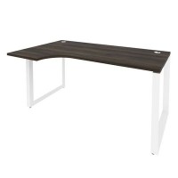 Onix O.MO-SA-1L (Дуб Мали/Белый) Стол эргономичный левый на О-образном м/к