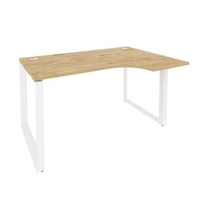 Onix O.MO-SA-2R (Тиквуд Светлый/Белый) Стол эргономичный правый на О-образном м/к