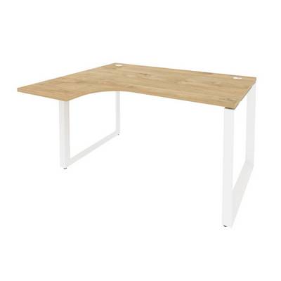 Onix O.MO-SA-3L (Тиквуд Светлый/Белый) Стол эргономичный левый на О-образном м/к