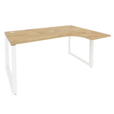 Onix O.MO-SA-4R (Тиквуд Светлый/Белый) Стол эргономичный правый на О-образном м/к