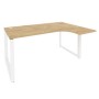 Onix O.MO-SA-4R (Тиквуд Светлый/Белый) Стол эргономичный правый на О-образном м/к