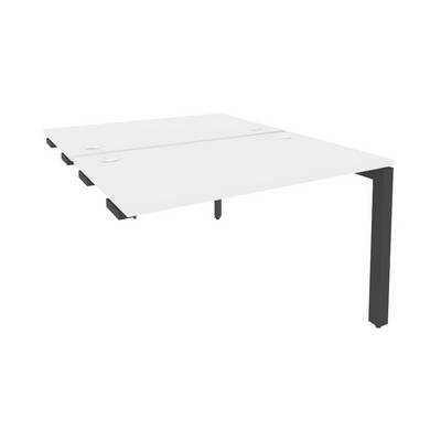 Onix O.MP-D.SPR-2.7 (Белый Бриллиант/Антрацит) Стол-приставка двойной на П-образном м/к к опорным элем.