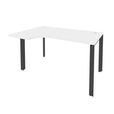 Onix O.MP-SA-2L (Белый Бриллиант/Антрацит) Стол эргономичный левый на П-образном м/к