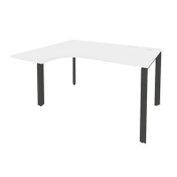 Onix O.MP-SA-3L (Белый Бриллиант/Антрацит) Стол эргономичный левый на П-образном м/к