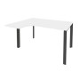 Onix O.MP-SA-3L (Белый Бриллиант/Антрацит) Стол эргономичный левый на П-образном м/к
