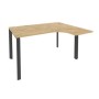 Onix O.MP-SA-3R (Тиквуд Светлый/Антрацит) Стол эргономичный правый на П-образном м/к