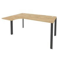 Onix O.MP-SA-4L (Тиквуд Светлый/Антрацит) Стол эргономичный левый на П-образном м/к