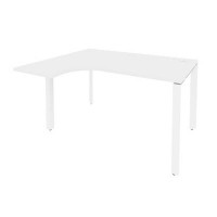 Onix O.MP-SA-3L (Белый Бриллиант/Белый) Стол эргономичный левый на П-образном м/к
