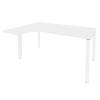 Onix O.MP-SA-4L (Белый Бриллиант/Белый) Стол эргономичный левый на П-образном м/к