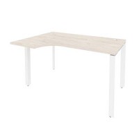 Onix O.MP-SA-2L (Денвер Светлый/Белый) Стол эргономичный левый на П-образном м/к