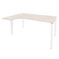Onix O.MP-SA-4L (Денвер Светлый/Белый) Стол эргономичный левый на П-образном м/к