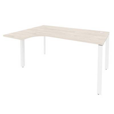 Onix O.MP-SA-4L (Денвер Светлый/Белый) Стол эргономичный левый на П-образном м/к