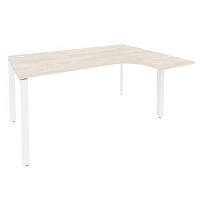 Onix O.MP-SA-4R (Денвер Светлый/Белый) Стол эргономичный правый на П-образном м/к