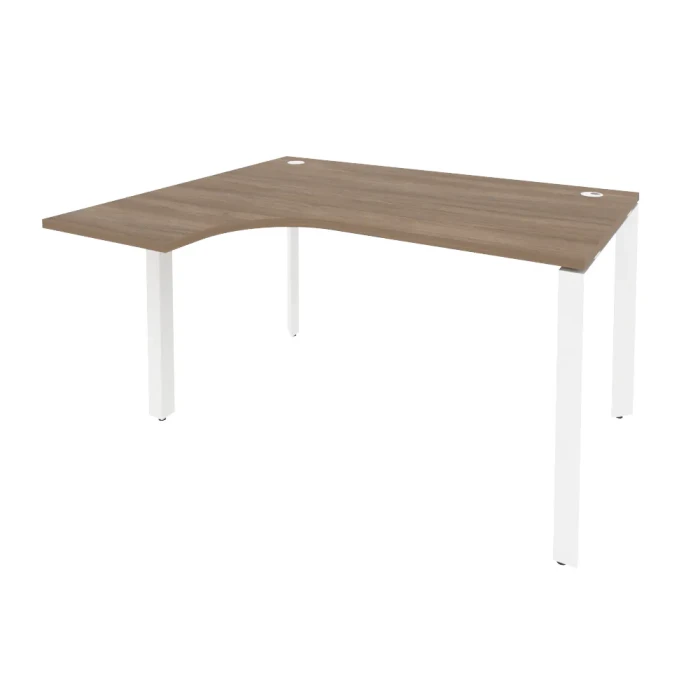 O.MP-SA-3L (Дуб Аризона/Белый) Стол эргономичный левый на П-образном м/к