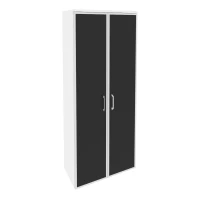 O.ST-1.10R black (Белый Бриллиант) Шкаф высокий широкий (2 высоких фасада стекло лакобель в раме)