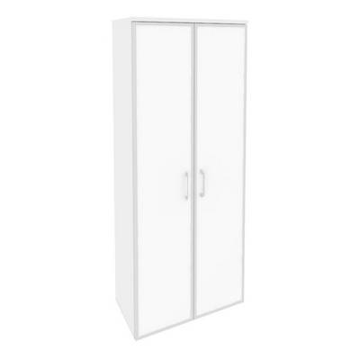 Onix O.ST-1.10R white (Белый Бриллиант) Шкаф высокий широкий (2 высоких фасада стекло лакобель в раме)