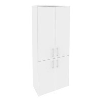 Onix O.ST-1.3 (Белый Бриллиант) Шкаф высокий широкий (2 низких фасада ЛДСП + 2 средних фасада ЛДСП)