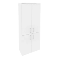 O.ST-1.3 (Белый Бриллиант) Шкаф высокий широкий (2 низких фасада ЛДСП + 2 средних фасада ЛДСП)