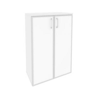 Onix O.ST-2.4R white (Белый Бриллиант) Шкаф средний широкий (2 средних фасада стекло лакобель в раме)