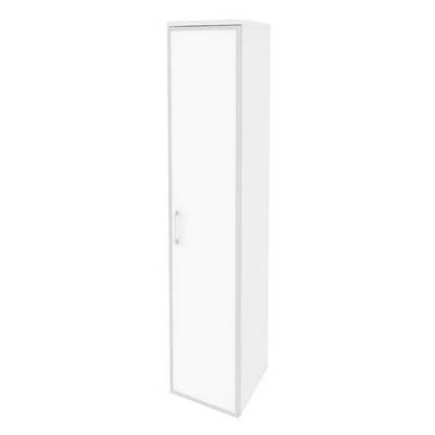 Onix O.SU-1.10R(R) white (Белый Бриллиант) Шкаф высокий узкий правый (1 высокий фасад стекло лакобель в раме)